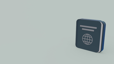 3d icon of dark gray passport isolated on gray backgroundの写真素材