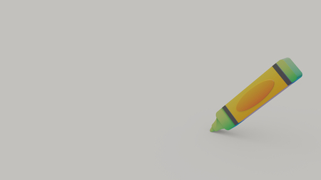 3d icon of green marker with yellow body isolated onの写真素材