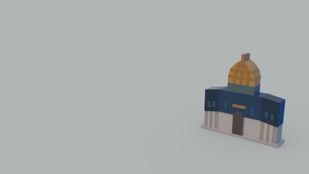 3d icon of dome of the rock isolated on gray backgroundの写真素材