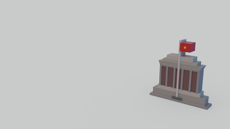 3d icon of ho chi ming mausoleum isolated on gray backgroundの写真素材