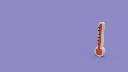 3d icon of thermometer isolated on blue backgroundの写真素材