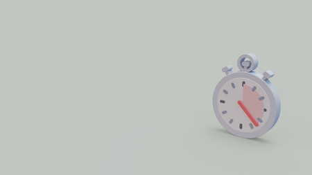 3d icon of stopwatch isolated on gray backgroundの写真素材