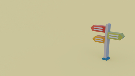 3d icon of road sign isolated on light green backgroundの写真素材