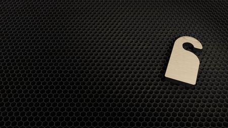laser cut plywood 3d symbol of do not disturb render on metal honeycomb inside laser engraving machine backgroundの写真素材