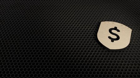 laser cut plywood 3d symbol of dollar 7 render on metal honeycomb inside laser engraving machine backgroundの写真素材