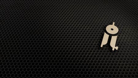 laser cut plywood 3d symbol of compass01 render on metal honeycomb inside laser engraving machine backgroundの写真素材