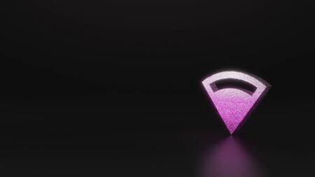 glitter pink silver symbol of connection volume full 3D rendering on black background with blurred reflection with sparklesの写真素材