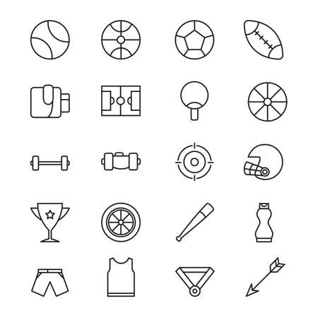Sport icons in line style design, vector illustration.のイラスト素材