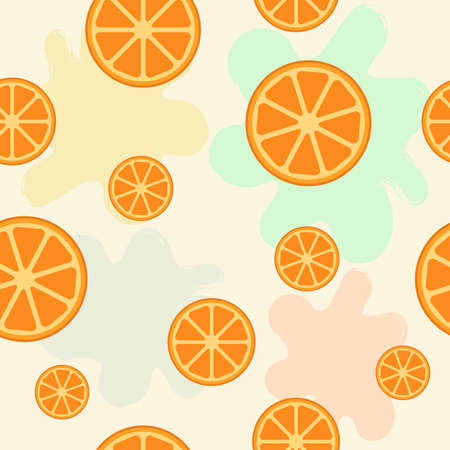 Orange slices seamless pattern.のイラスト素材