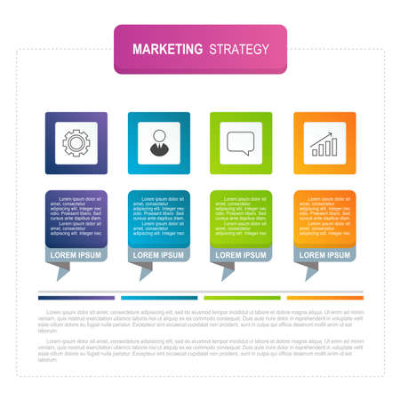 Square chart of infographic business template for diagram, graphic, workflow and presentation banner.のイラスト素材