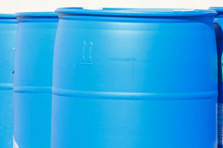Blue Plastic barrelsの写真素材