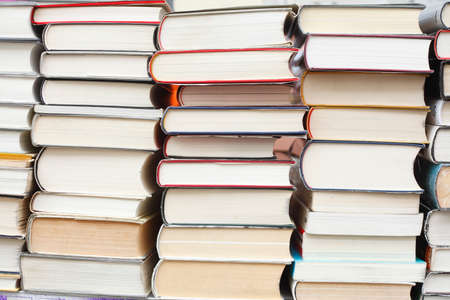 staked Books on a book stallの写真素材