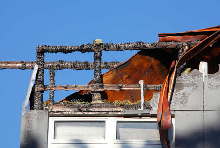 Fire dameged House, roof