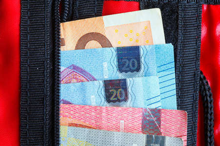 Euro  Bills in a Purse