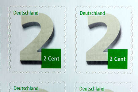 German Stamps for letter postのeditorial素材