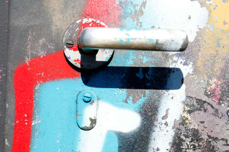 colorful  metal Door and  matal door lockの写真素材