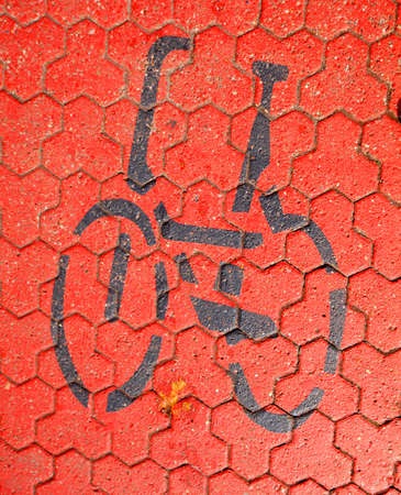 Red Bike Pathの写真素材