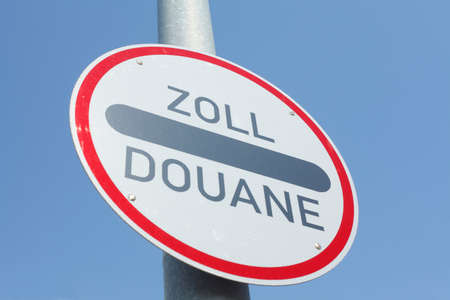 Road  Sign Zoll Douane, Customs dutyの写真素材