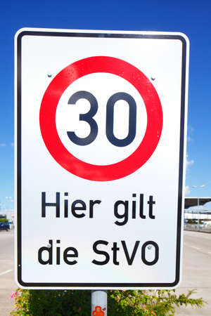 Road  Sign speet Limit 30 Km/h, Germany, Europeの写真素材