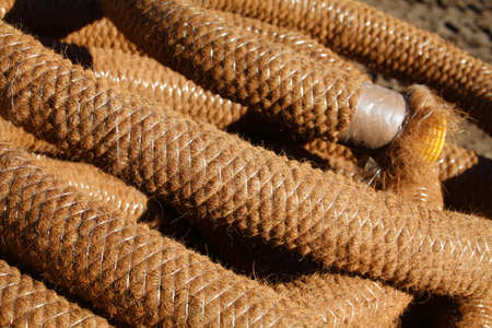 pipe plastic pipe on canal construction worksの写真素材