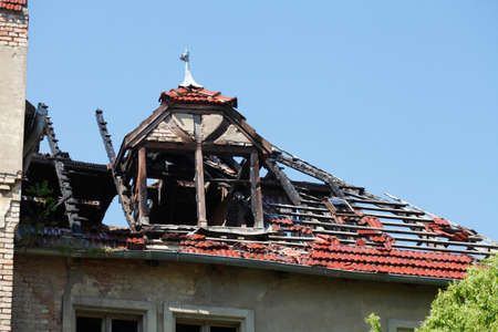 Fire dameged Houseの写真素材