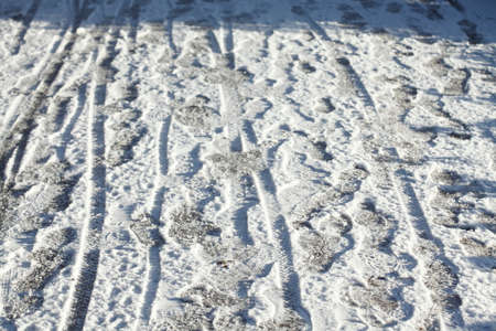 Footprints in the Snowの写真素材