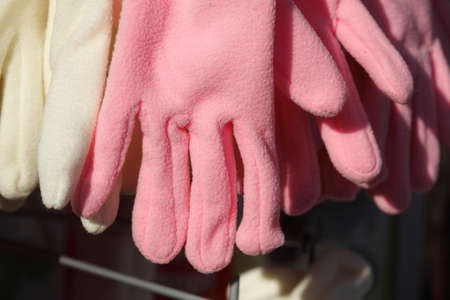 hanging glovesの写真素材