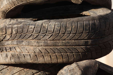 old  truck tiresの写真素材