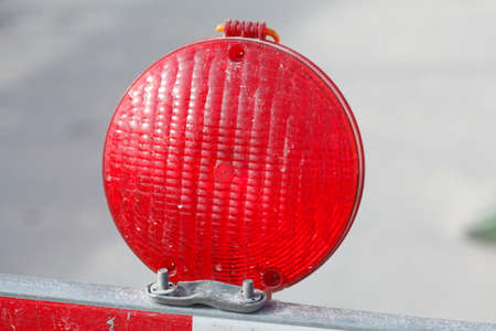 Construction site barrier lampの写真素材