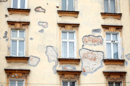 Windows of an Old House , Krakow, Lesser Poland, Poland, Europeのeditorial素材