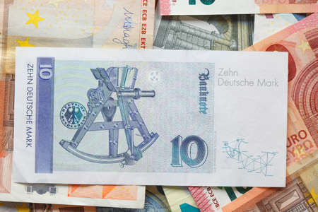 Old Ten Deutschmark Banknote, Billの写真素材