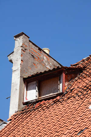 old roof, windowの写真素材