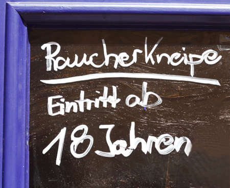 Sign Raucherkneipe, a bar where smoking is allowed in Germanの写真素材
