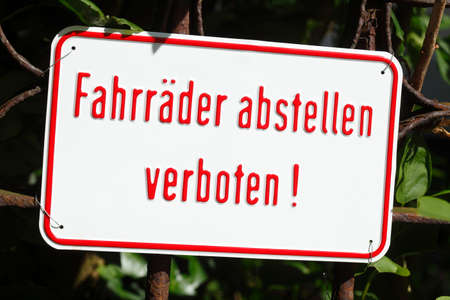 prohibition sign no  bicycle, road signの写真素材