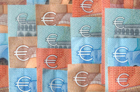 Euro  Bills  and Euro Symbols, european Moneyの写真素材