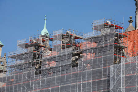 Construction site on the new city Hall in Hannover, Germanyの写真素材