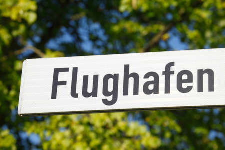 Road Sign Street Name Flughafen (Airport in German)の写真素材