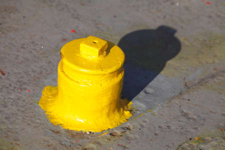 yellow harbor pileの写真素材