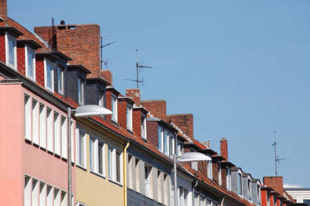 roofs, houses and windows of  modern Residential buildings