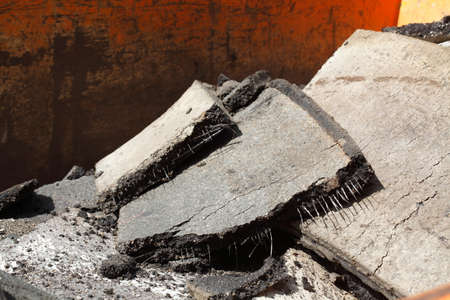 rest of road pavement, waste of road construction worksの写真素材
