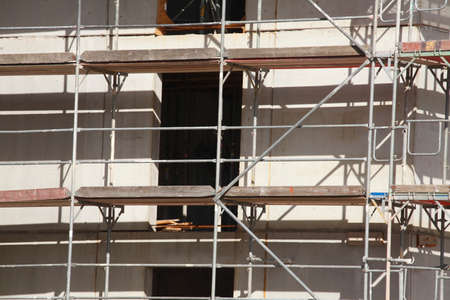 Construction site, scaffold