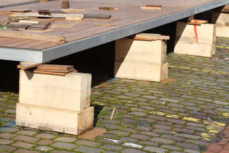 brown wooden logs as supporting elements