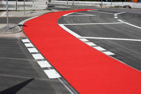 red colored cycle trackの写真素材