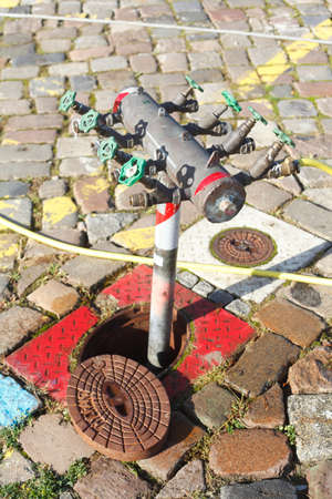 Standpipe with water taps on a water hydrant