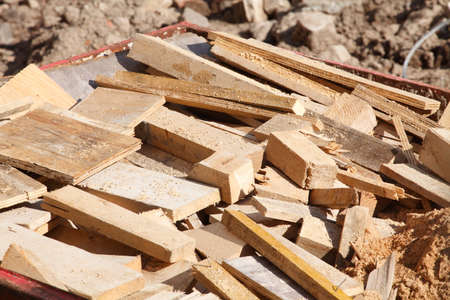 Wooden Garbage, old wooden boards の写真素材