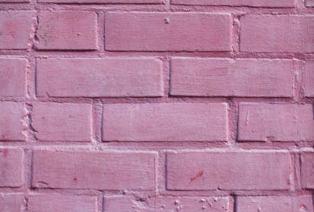 pink painted brick wallの写真素材