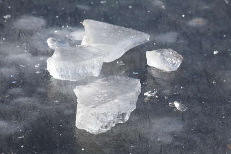 ice cover on an icebound lake 