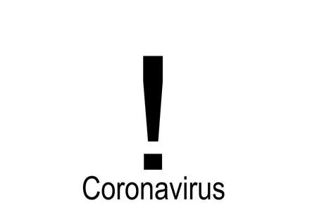 Corona virus, text, exclamation mark, cut out, white backgroundの写真素材