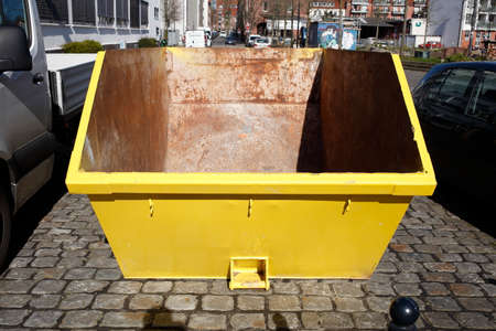 Empty skip for building rubble, Germany, Europe