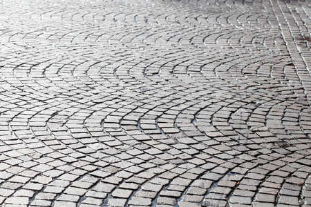 Glittering rain-drenched cobblestones, Germany, Europeの写真素材